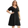 Women's Plus Size  A Line Flowy Party Midi Dresses - 3 of 4