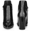 Perphy Women's Pointed Toe Stone Pattern Cutout Block Heels Ankle Booties - 2 of 3