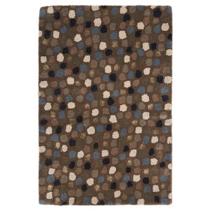 Dark Gray/Multi Abstract Knotted Accent Rug - (2