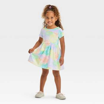 Toddler Girls' Rainbow Tie-Dye Short Sleeve Dress - Cat & Jack™