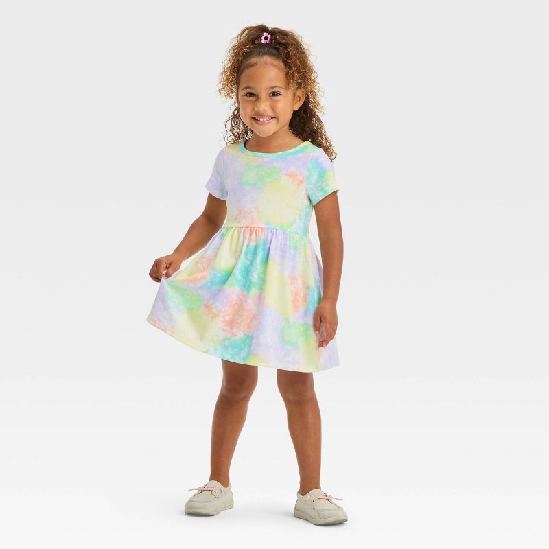Toddler Girls' Rainbow Tie-Dye Short Sleeve Dress - Cat & Jack™, 1 of 5