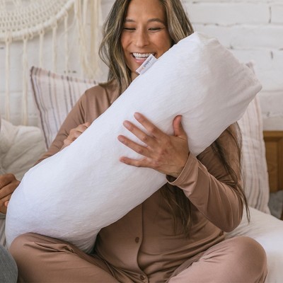 Medium/Large White Cotton Polyester Therapeutic Body Pillowcase