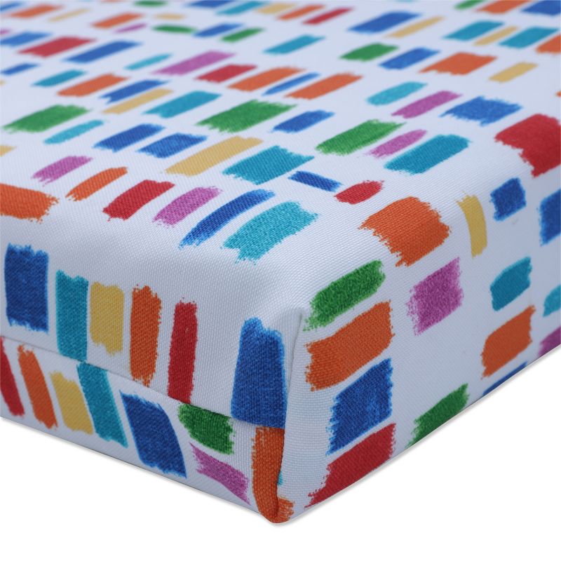 45&#34; x 18&#34; Outdoor/Indoor Bench Cushion Color Tabs Primaries Blue - Pillow Perfect, 3 of 7