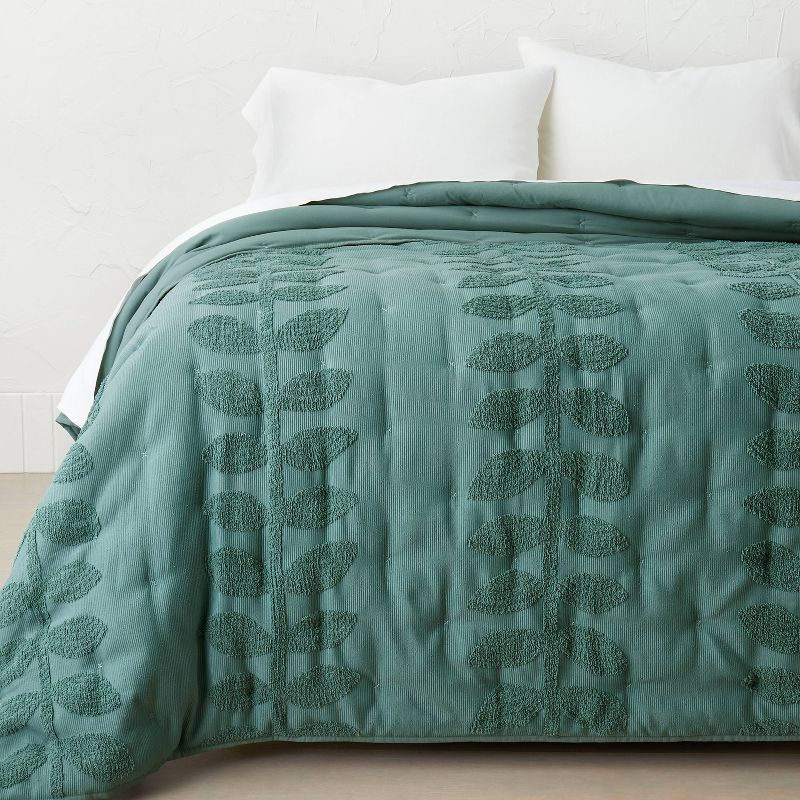 Vintage Chenille Sunset & Vine Quilt Light Teal - Opalhouse™ designed with Jungalow™, 4 of 9