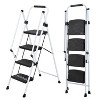 Cesicia White Folding 4-step ladder with Wide Anti-skid Pedal and Safety Handle - 2 of 4