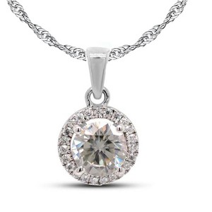 Janie Necklace for Women Halo Cubic Zirconia Pendant by Ginger Lyne Collection - 1 of 4
