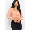 Slickblue Women's Ribbed Long Sleeve Button-Front Top, Cropped Fit, Casual Stretch Style, 10 Color Options, Size S-L - 2 of 4