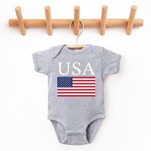 The Juniper Shop USA Flag Solid Baby Short Sleeve Bodysuit - 1 of 4