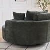 55 inch Black Chenille Foam Single Swivel Chair for Living Room Bedroom Lounge and Projection Room - 4 of 4