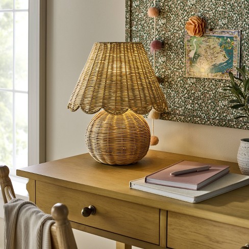 Studio McGee x Threshold Burled Wood Table Lamp - Brown with LED popular Bulb - Target