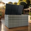 Okak 200/113 Gallon Patio Storage Box, Deck Box with Removable Inner and Lockable Lid, Storage Containers for Outdoor Pillows, Garden Tools - 2 of 4