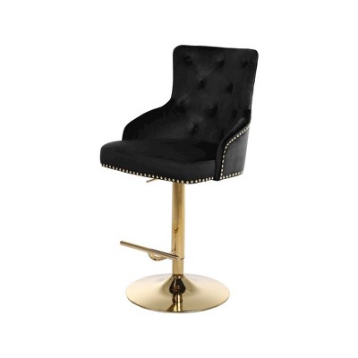 Meridian Furniture,Claude Black Velvet Adjustable Stool