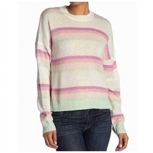 Women's Knit Stripe Soft Marled Crewneck Sweater - Abound - 1 of 2