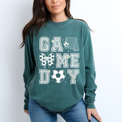 Simply Sage Market Soccer Game Day Flower Garment Dyed Long Sleeve