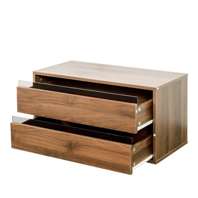 Vynxaria Stackable Mounted Storage Cabinet, 2 Drawers, 15mm Particle Board, for Books/D¨¦cor, Clutter-Free Spaces