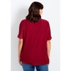 Avenue Women's Plus Size Split Neck Flutter Sleeve Blouse - 3 of 4