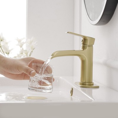 Brushed Gold Single Handle Waterfall Bathroom Faucet