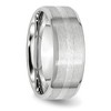 Black Bow Jewelry 8mm Cobalt & Sterling Silver Inlay Satin Flat Beveled Edge Band - 4 of 4