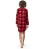 Fruit of the Loom Women's Long Sleeve Flannel Button Down Pajama Sleepshirt, Sizes S-4X - 3 of 4