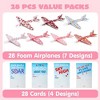 Joyfy 28 Packs Valentines Day Foam Airplanes With Cards  for School Class Exchange Toys Gifts Kid's Gift - 3 of 4