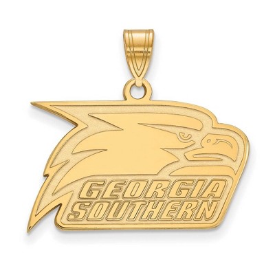 Black Bow Jewelry 14k Yellow Gold Georgia Southern Eagles NCAA Medium Pendant