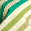 Slickblue 3 PC Handmade Full/Queen Quilt Set, Reversible Vermicelli Quilted, Horizontal Stripes, 37 Color Options - 3 of 4