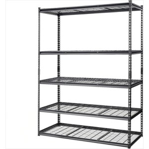 2500 Lbs Capacity Heavy Duty Garage Shelving, 5-Tier Metal Wire Shelves, Adjustable Industrial Storage Rack - 1 of 4