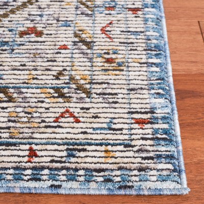 Sierra Ivory and Blue Hand-Knotted Wool Area Rug