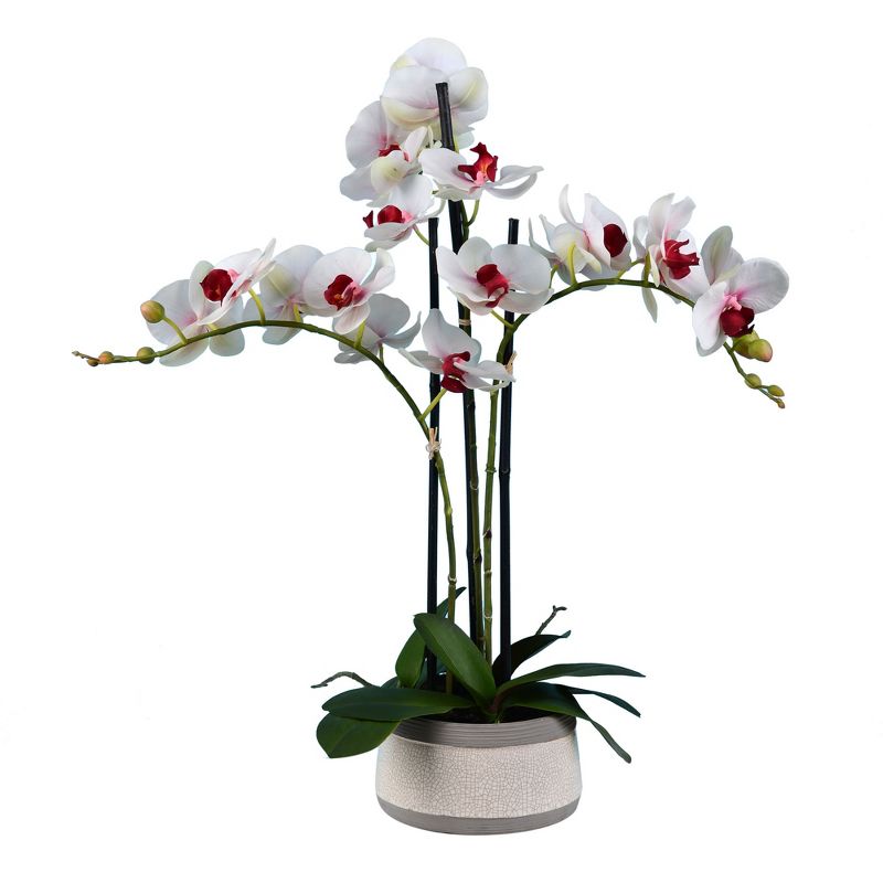 Vickerman 24" Artificial Pink Orchid in Ceramic Pot., 1 of 7