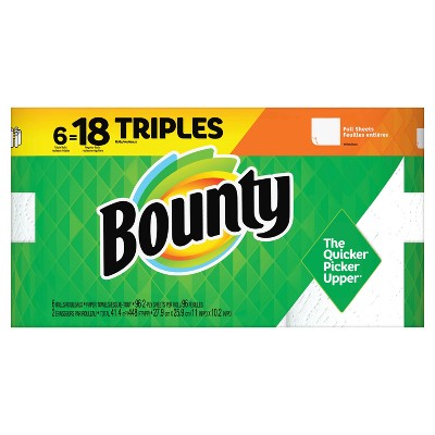 Bounty Full Sheet Paper Towels - 6 Triple Rolls