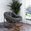 GDFStudio Charlotte Outdoor Oversized Rattan Egg Rocking Chair with Cushion - 2 of 4