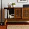 59" Mid Century Modern Rattan TV Stand for 65" TV, Boho Farmhouse Entertainment Center with Sliding Doors, Media Console Cabinet for Living Room - 4 of 4