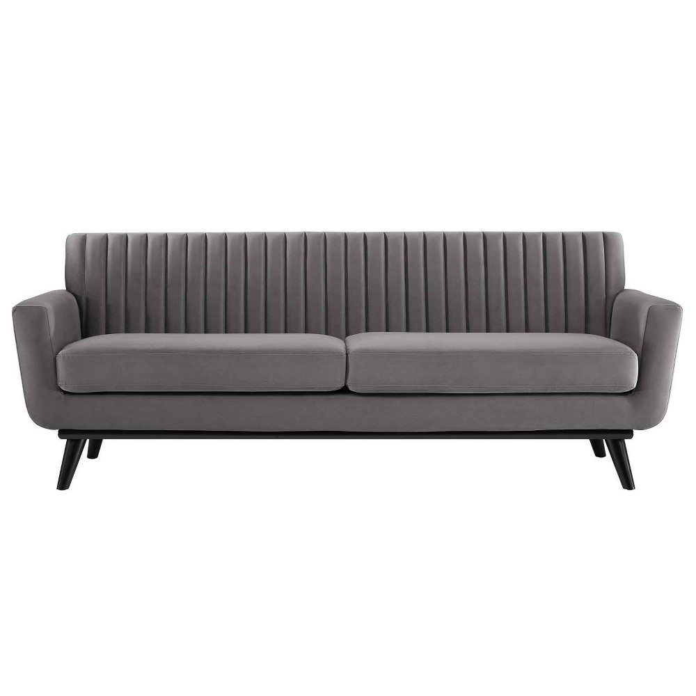 Photos - Sofa Modway Engage Channel Tufted Performance Velvet  Gray  