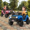 Costway 12V Kids Ride on Truck Car w/ Parental Remote 3 Speeds LED Lights & Music Player - 3 of 4