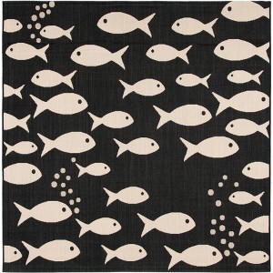 Courtyard CY6012 UV & Stain Resistant Non-Shedding Power Loomed Indoor/Outdoor Rugs - Safavieh - 1 of 4