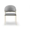 LOVMOR Modern Living Dining Room Accent Chairs w/Metal & Gold Legs,Set of 2 - 2 of 4