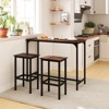 Tangkula Bar Table and Chairs Set, 47.5" Rectangular Pub Table with 2 Stools Counter Height Table Set - 2 of 4