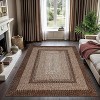Acekool 9x12 Washable Area Rug, Modern Printed Braided Look, Non-Slip, Stain Resistant Large Brown Carpet for Bedroom, Living Room, Dining Room - 3 of 4
