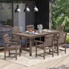 Hyleory 7pc Outdoor Dining Set, 66.9'' Rectangular Table w/Umbrella Hole and 6 Chairs - 2 of 4