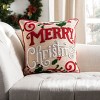 Merry Merry Pillow - Green/Red/Beige - 18"X18" - Safavieh - 2 of 3