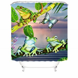 Three Frogs Shower Curtains for Bathroom Waterproof Fabric Bath Curtain Durable Soft Stylish Bathroom Decor 72x72 Inch - 1 of 1