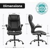 Ergonomic Office Chair, Reclining Executive Office Desk Chair with Adjustable Headrest and Pocket Spring Lumbar Support, Comfortable Computer Chair - 3 of 4