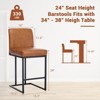 Bar Stools - Counter Height Bar Stool Leather Kitchen Counter Barstools, Modern PU Leather Bar Stools - 2 of 4