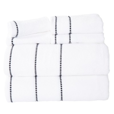 6pc Solid Bath Towel and Washcloth Set White - Yorkshire Home