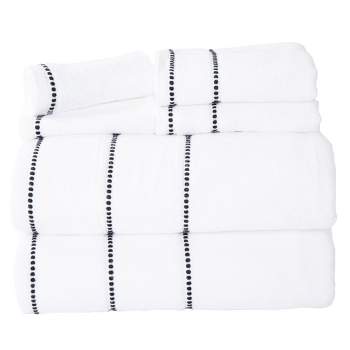 8pc Striped Bath Towel Set White/Gray - Yorkshire Home