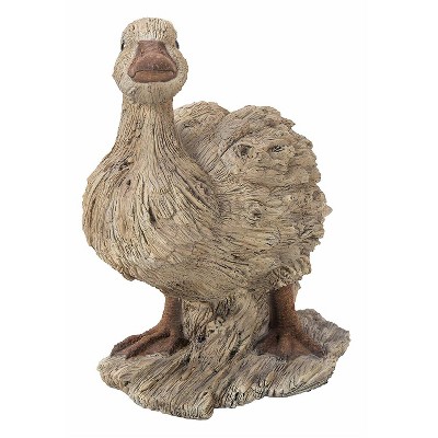 9.5" Wood Duck Driftwood Outdoor Statue Brown - Hi-Line Gift