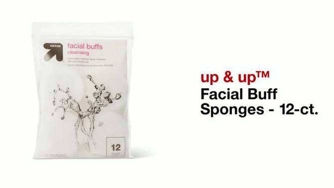 Facial Buff Sponges - 12ct - White - up &#38; up&#8482;, 2 of 5, play video