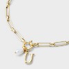 14K Gold Dipped Pearl Charm on Chain Initial Necklace - A New Day Gold - 4 of 4