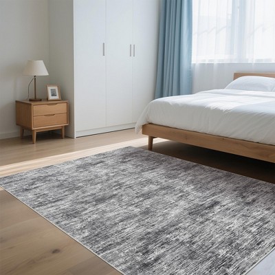 Washable rug. Modern solid-color, non-slip. Non-shedding, low-pile, foldable. Contemporary minimalist. For living/dining/bedrooms