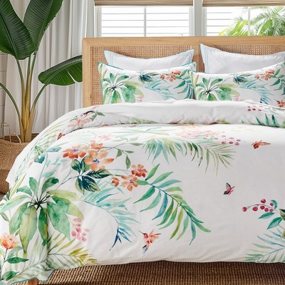 Hummingbird Grove Twin/Twin XL Cotton Floral Duvet Cover Set
